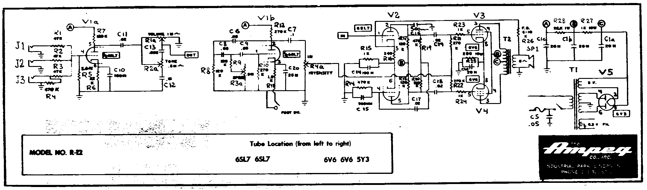 Ampeg R-12 Schematic