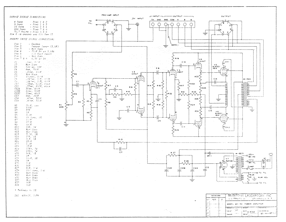 McIntosh MC30 Schematic
